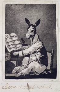 Tão distante quanto seu avô, placa 39 de "Los Caprichos", 1799 (aquatint) de Francisco de Goya